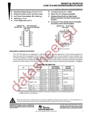 SN74HCT138DTG4 datasheet  